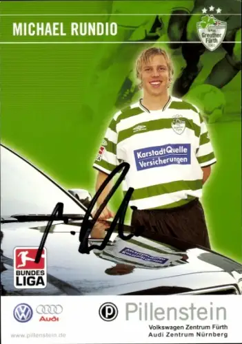 Autogrammkarte Fußballer Michael Rundio, SpVgg Greuther Fürth, Autogramm