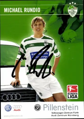 Autogrammkarte Fußballer Michael Rundio, SpVgg Greuther Fürth, Autogramm