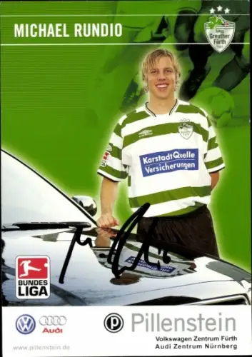 Autogrammkarte Fußballer Michael Rundio, SpVgg Greuther Fürth, Autogramm