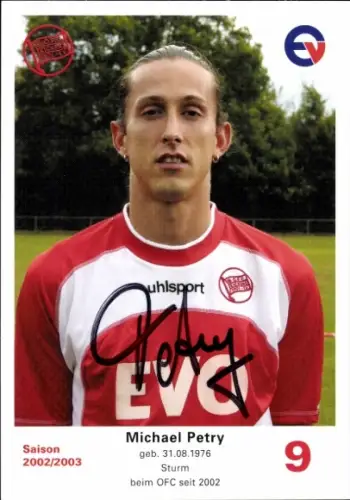 Autogrammkarte Fußballer Michael Petry, Kickers Offenbach, Autogramm