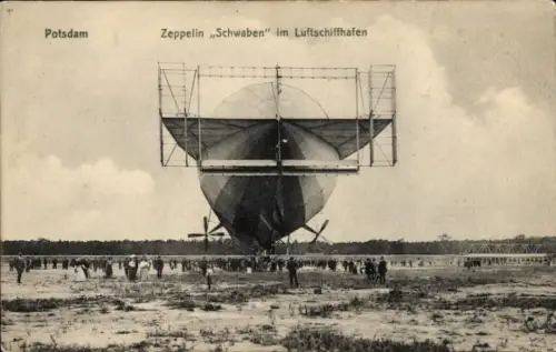 Ak Potsdam in Brandenburg, Zeppelin Schwaben im Luftschiffhafen