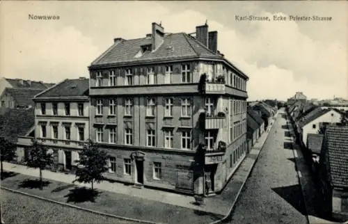 Ak Nowawes Babelsberg Potsdam in Brandenburg, Karl Straße, Ecke Priester Straße
