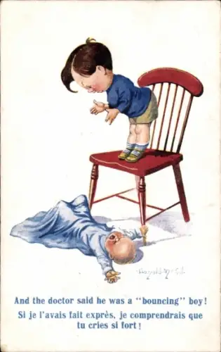 Künstler Ak McGill, Donald, Humor, And the doctor said he was a bouncing boy