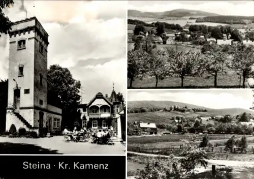 Ak Steina in Sachsen, Berggaststätte auf dem Schwedenstein, Panorama