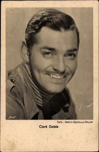 Ak Schauspieler Clark Gable, Portrait, Metro Goldwyn Mayer, Ross 