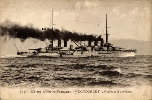 CPA Marine Militaire Française, Condorcet, Cuirassé à turbines