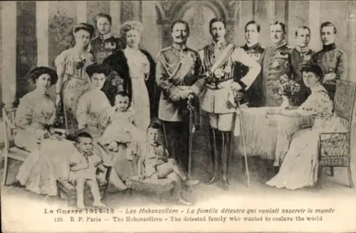 Ak Deutsches Kaiserhaus, Wilhelm II, Auguste Viktoria, Kronprinz, Cecilie, Victoria Luise, Prinzen