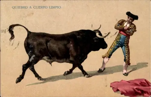 Litho Corrida de toros, Quiebro a Cuerpo Limpio