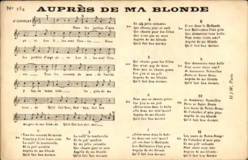 Lied CPA Aupres de ma Blonde