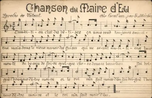 Lied CPA Chanson du Maire d'Eu