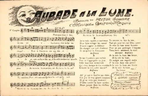 Lied CPA Aubade a la Lune, Paroles de Hector Sombre