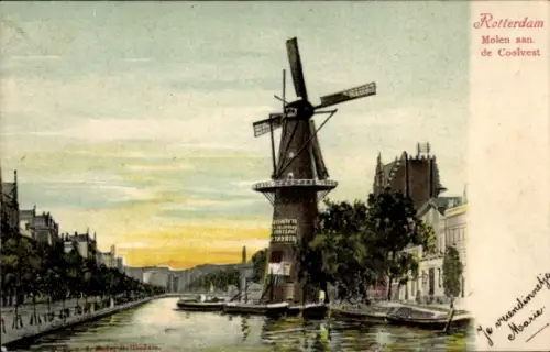 Ak Rotterdam Südholland Niederlande, Molen aan de Coolvest, Windmühle