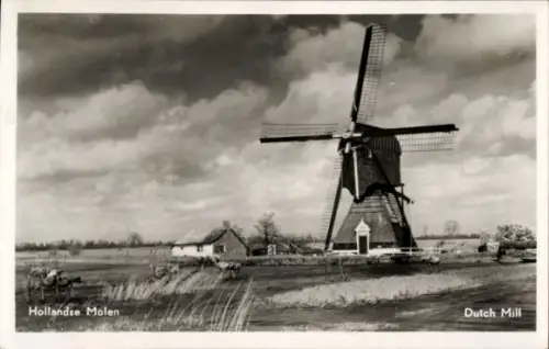 Ak Windmühle, Landschaftsidylle