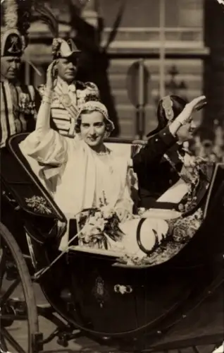 Foto Ak Ingrid von Schweden, Frederik IX von Dänemark, Hochzeit 1935