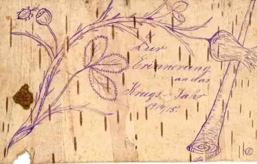 Holz Ak Erinnerung an das Kriegsjahr 1914-1915