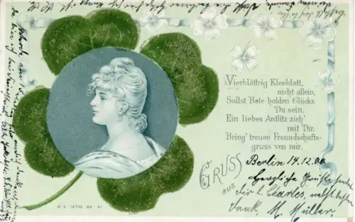 Passepartout Ak Frauenbildnis, Klee