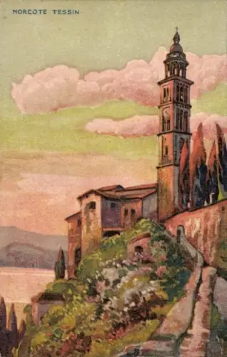 Ak Morcote Kanton Tessin, Kirche