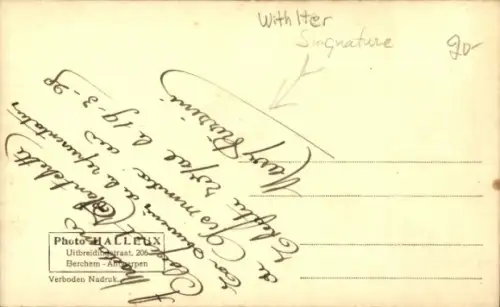 Ak Opernsängerin? Rizzini, Autogramm