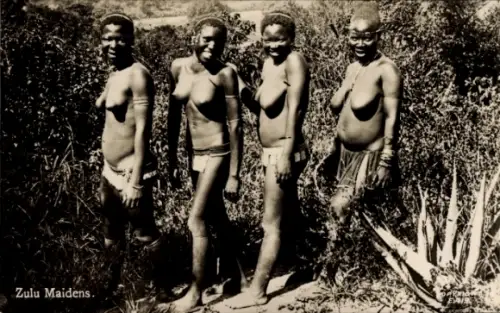 Ak Vier Afrikanerinnen, Gruppenfoto, Zulu