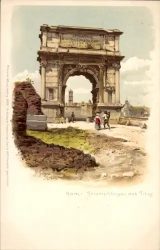 Künstler Litho Roma Rom Lazio, Triumphbogen des Titus