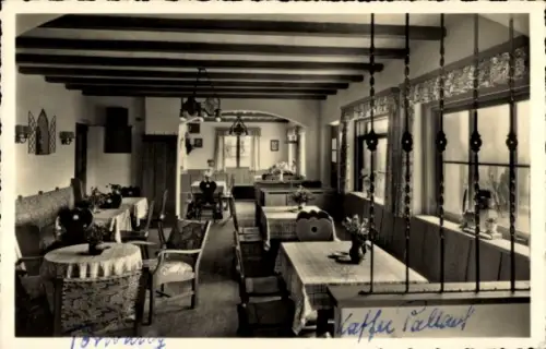 Ak Törwang Samerberg in Oberbayern, Café Pallauf, Innenansicht