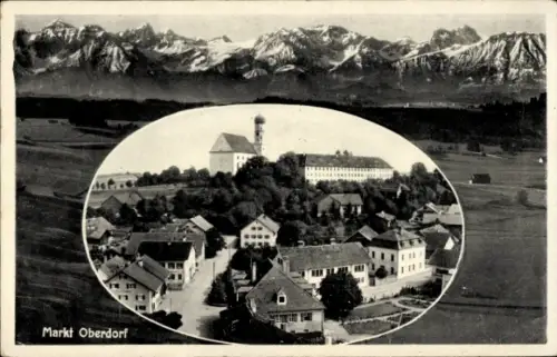 Ak Markt Oberdorf Marktoberdorf im Allgäu, Teilansicht, Alpen