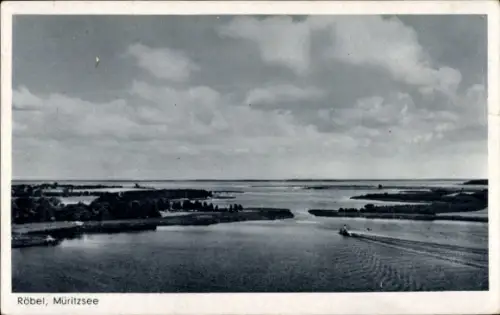 Ak Röbel an der Müritz, Müritzsee, Panorama