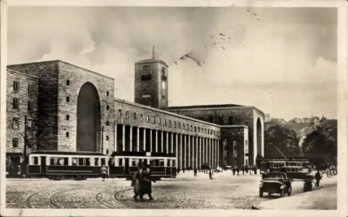 Ak Stuttgart in Württemberg, Hauptbahnhof, Straßenbahn