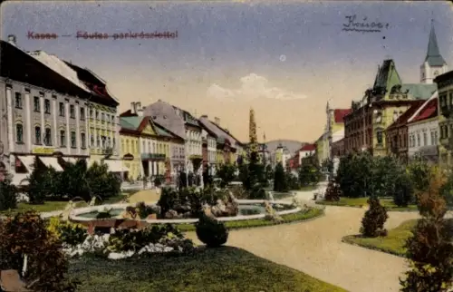 Ak Košice Kassa Kaschau Slowakei, Platz, Parkanlagen