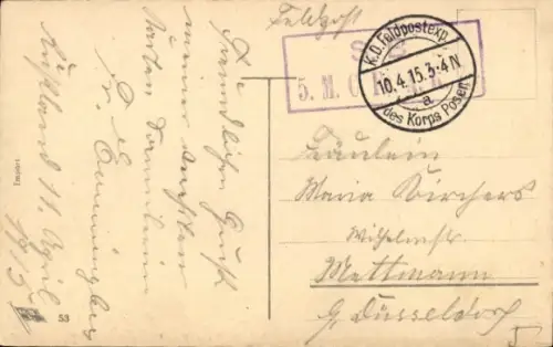 Ak Winterschlacht in Ostpreußen, Kaiser Wilhelm II. mit Truppen in Klaussen, 1. WK