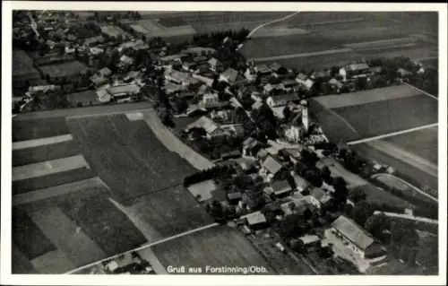 Ak Forstinning in Oberbayern, Fliegeraufnahme