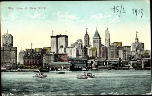 Ak New York City USA, Sky Line, East River