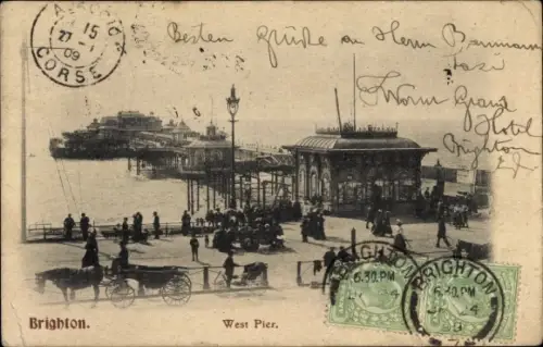 Ak Brighton East Sussex England, West Pier