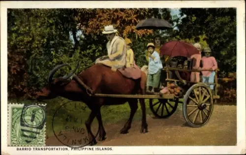 Ak Philippinen Philippine Islands, Barrio Transportation, Karren