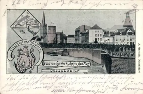 Ak Düsseldorf am Rhein, Gewerkschaftsausflug