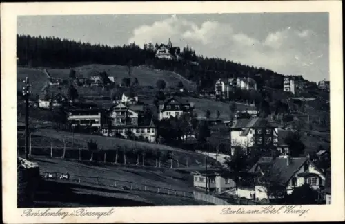 Ak Karpacz Górny Brückenberg Krummhübel Riesengebirge Schlesien, Partie am Hotel Wang
