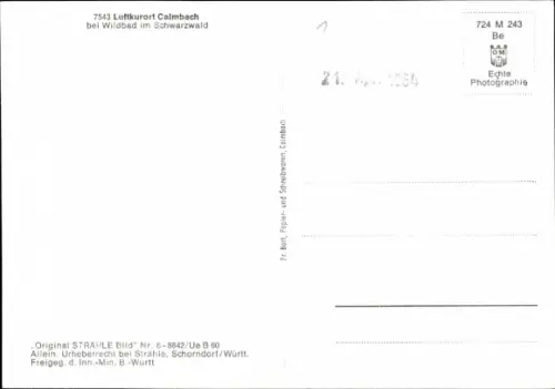 Ak Calmbach Bad Wildbad im Schwarzwald