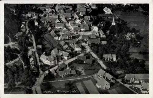 Ak Waldau Schleusingen in Thüringen, Fliegeraufnahme