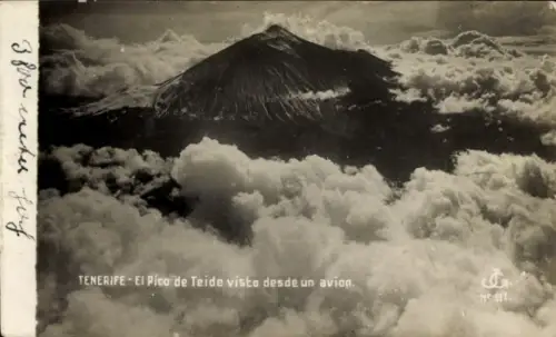 Ak Tenerife Teneriffa Kanarische Inseln Spanien, Pico del Teide, Fliegeraufnahme