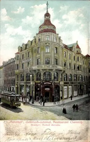 Ak Chemnitz in Sachsen, Hotel Stadt Gotha, Automat elektrisch-automat. Restaurant