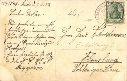 Ak Klein Rüde in Angeln, Haus N. Riggelsen