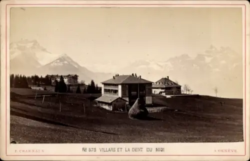 Ak Villars sur Ollon Kanton Waadt, Schneebedeckte Berge,  Dent du Midi, Landschaft, F. Charnaux