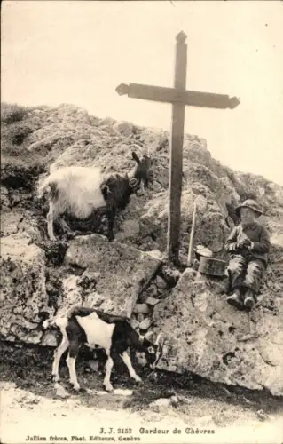 Ak Schweiz, Ziegenhirte