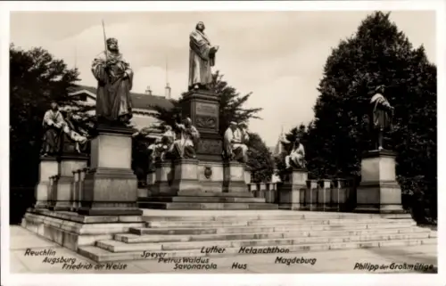 Ak Worms am Rhein, Lutherdenkmal