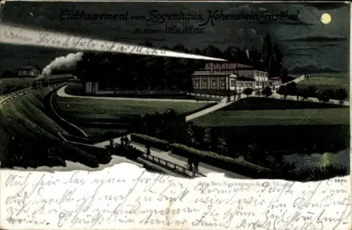 Mondschein Litho Hohenstein Ernstthal Landkreis Zwickau, Gasthof Zum Logenhaus, Bes. Wilhelm Weise