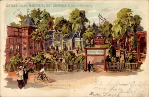 Litho Hannover, Waldrestaurant Löwenpark, Steuerndieb, Inh. H. Wilkening