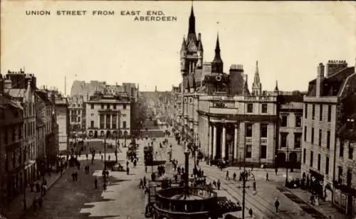 Ak Aberdeen Schottland, Union Street,   Ansicht, Schwarz-Weiß-Foto