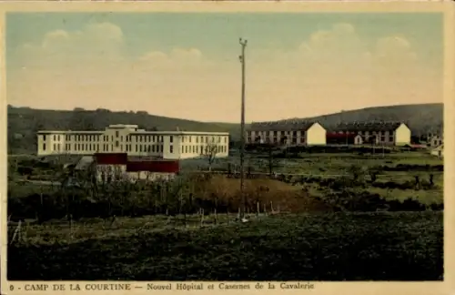 CPA La Courtine Creuse, Camp, Nouvel Hôpital et Casernes de la Cavalerie
