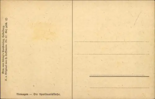 Künstler Ak Hoffmann, H., Remagen, Die Appolinariskirche mit Umgebung