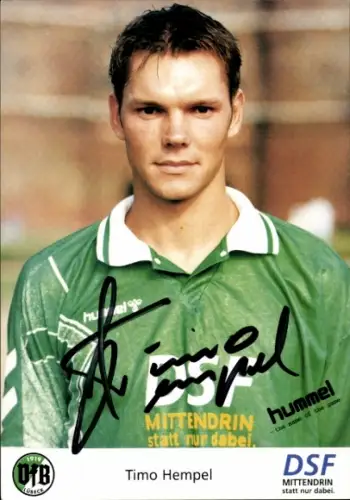 Autogrammkarte Fußballer Timo Hempel, VfB Lübeck, Autogramm